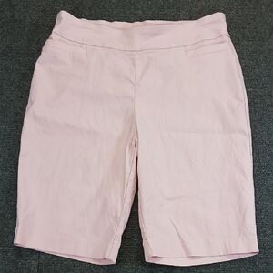 Kim Rogers Pale Pink Stretch Bermuda Shorts SZ Med EUC